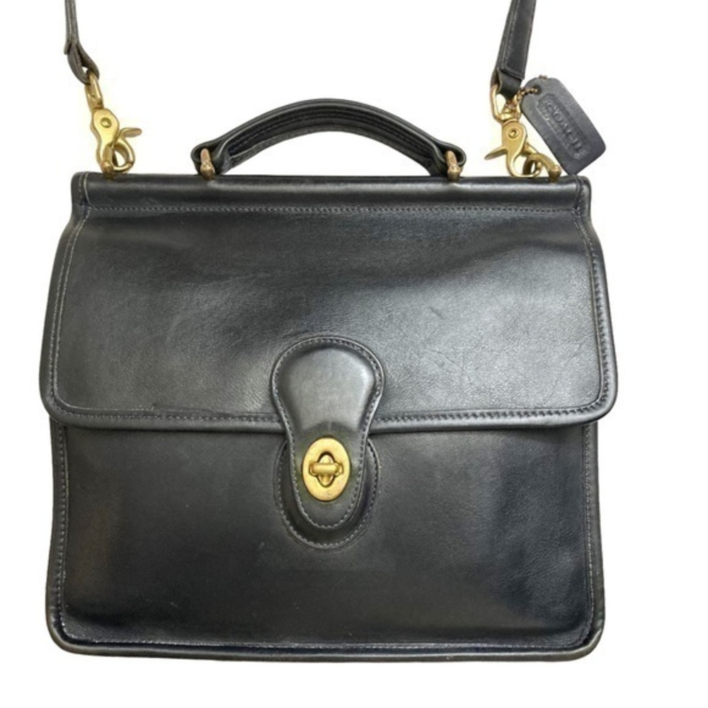 Coach vintage Willis bag in dark blue leather bag 9927 RARE